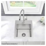 15x15 STAINLESS STEEL DUAL MOUNT BAR SINK