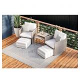 6PC WICKER PATIO CONVERSATION SET