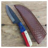 DAMASCUS STEEL FIXED BLADE KNIFE
