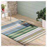 4X6 STRIPED WOVEN OUTDOOR AREA RUG