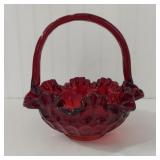 FENTON RUBY RED BASKET