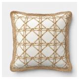 18X18 LATTICE TRIMMED THROW PILLOW