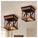 2PK FARMHOUSE FLUSH MOUNT CEILING LIGHTS