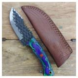 DAMASCUS STEEL FIXED BLADE KNIFE