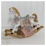 WIND-UP MUSIC BOX ROCKING HORSE