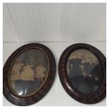 PAIR VICTORIAN OVAL BUBBLE FRAMES - PORTRAITS