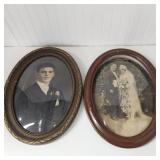 2 ANTIQUE OVAL BUBBLE DOME FRAMES