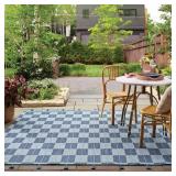 7X10 IKAT WOVEN OUTDOOR AREA RUG