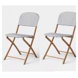 PAIR FRENCH CAFE OUTDOOR FOLDING CHAIRS