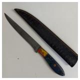 DAMASCUS STEEL FIXED BLADE KNIFE