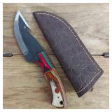 DAMASCUS STEEL FIXED BLADE KNIFE