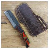 DAMASCUS STEEL FIXED BLADE KNIFE