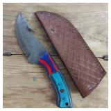 DAMASCUS STEEL FIXED BLADE KNIFE
