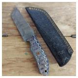 DAMASCUS STEEL FIXED BLADE KNIFE