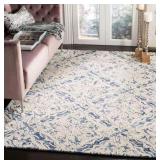 4X4 SAFAVIEH FLORAL WOOL AREA RUG