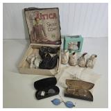 VINTAGE BABY SHOES & GLASSES