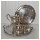 SILVER PLATE TEA POT SET