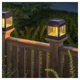 PAIR SOLAR DECK POST CAP LIGHTS