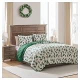 3PC QUEEN QUILT SET WINTER BERRIES