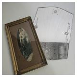 ETCHED MIRROR & VINTAGE PICTURE FRAME