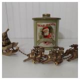 VINTAGE BRASS SLEIGH & REINDEER