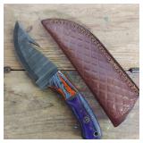 DAMASCUS STEEL FIXED BLADE KNIFE