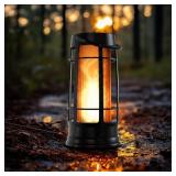9.5" SOLAR LANTERN W/ FIRE EFFECT
