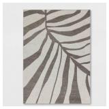 6X9 BLACK LEAF WOVEN AREA RUG