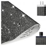 9.4 X 7.9 BLACK RHINESTONE SHEET