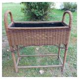 ANTIQUE WICKER PLANT STAND