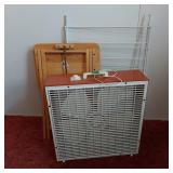 BOX FAN, TV TABLE & DRYING RACK
