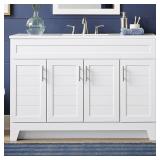 48IN WHITE BATH VANITY **DAMAGED TOP