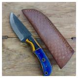 DAMASCUS STEEL FIXED BLADE KNIFE