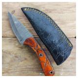 DAMASCUS STEEL FIXED BLADE KNIFE