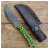 DAMASCUS STEEL FIXED BLADE KNIFE