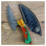DAMASCUS STEEL FIXED BLADE KNIFE
