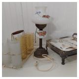 VINTAGE LAMP & SERVING PIECES