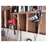 Homelite chainsaw and elec hedge trimmer