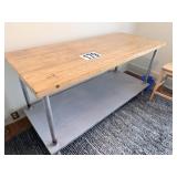 Butcher block work table