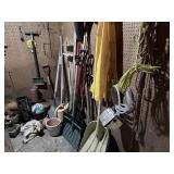 Entire room full of garden tools, stakes, etc.