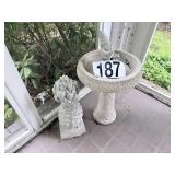 Cement birdbath & Pineapple piece