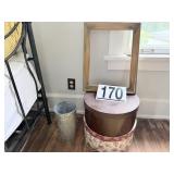 Misc. hat boxes & frame