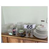 Pressed glass, pucnch bow set &
