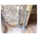 Pair of metal cansdle stands