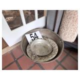 Metal bowls & tray