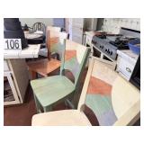 4 hand painted chairs, bar height