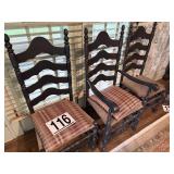 3 ladderback chairs