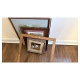 Stack of prints and frame