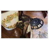 Oil lamp with reflector and holder