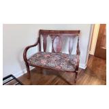 Wood love seat